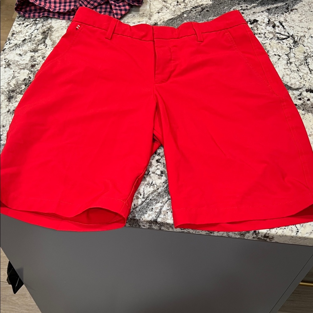 Men's Vibrant Red Flat Front Shorts